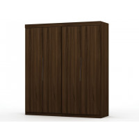 Manhattan Comfort 121GMC5 Mulberry 2 Sectional Modern Wardrobe Closet with 4 Drawers - Set of 2 in Brown